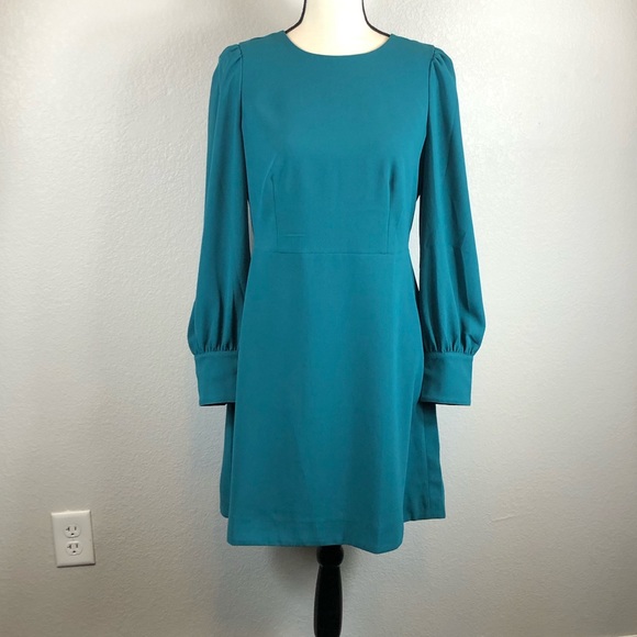 J. Crew Teal Long Sleeve Dress - Picture 4 of 13